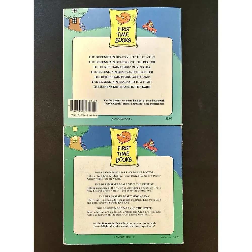 Vintage 1981 & 1982- The Berenstain Bears Book Lot - In The Dark & Sitter